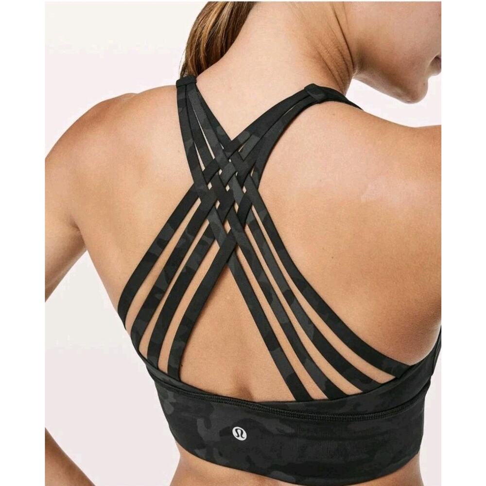 Lululemon Free To Be Moved Bra Incognito Camo Multi Grey | SIZE 4